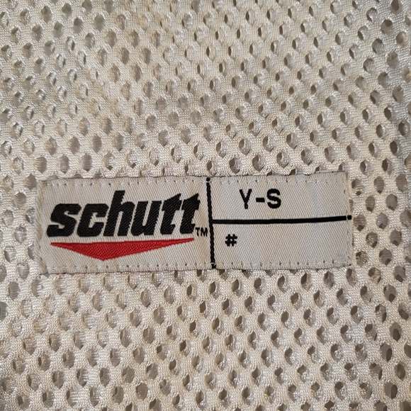 Schutt Youth Size Small White Vneck Mesh Jersey Short Sleeve - Picture 3 of 7